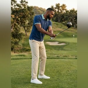 Banana Republic Polo Shirt Mens Large Blue Green Striped Collard Shirt